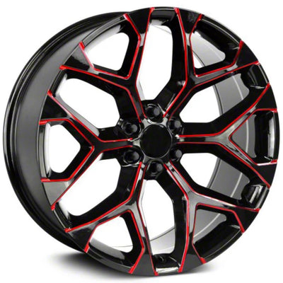 Impact Replicas Snowflake Black Red Milled Wheel