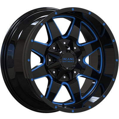 Insane Offroad IO-04 Black Blue Milled Wheel