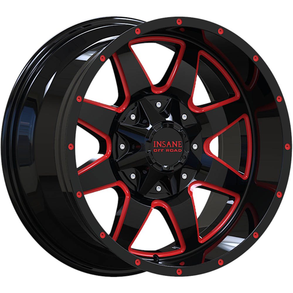 Insane Offroad IO-04 Black Red Milled Wheel