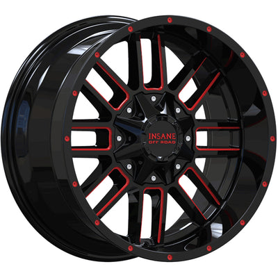 Insane Offroad IO-07 Black Red Milled Wheel