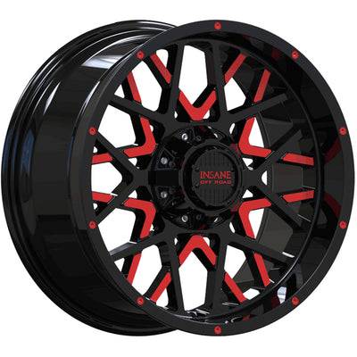 Insane Offroad IO-10 Black Red Milled Wheel