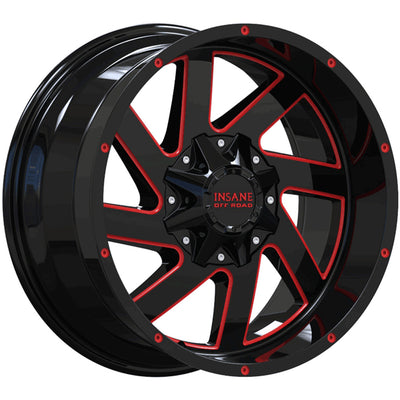 Insane Offroad IO-12 Black Red Milled Wheel