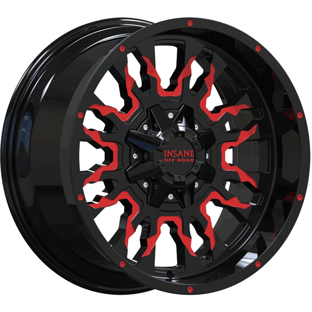 Insane Offroad IO-14 Black Red Milled Wheel