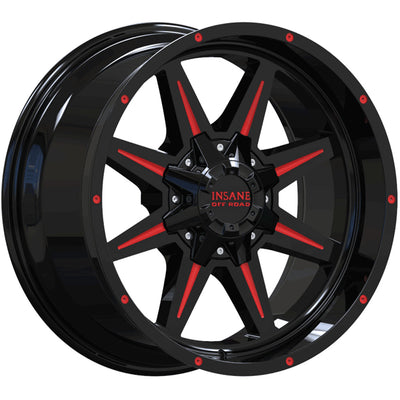 Insane Offroad IO-15 Black Red Milled Wheel