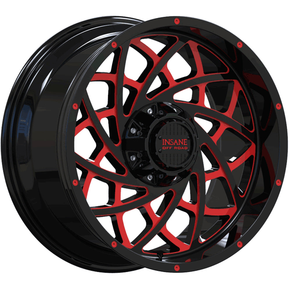 Insane Offroad IO-18 Black Red Milled Wheel