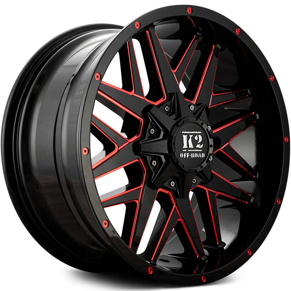 K2 Offroad Mayhem Black Red Milled Wheel
