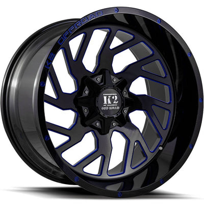 K2 Offroad Shockwave Black Blue Milled Wheel