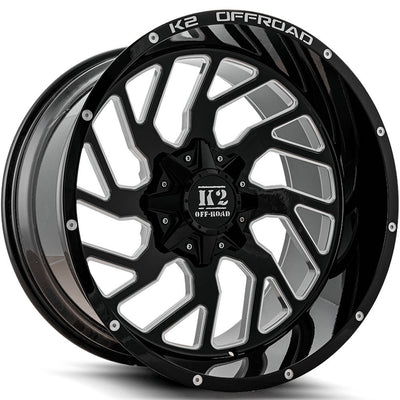 K2 Offroad Shockwave Black Milled Wheel
