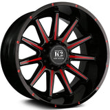 K2 Offroad Tanker Black Red Milled Wheel