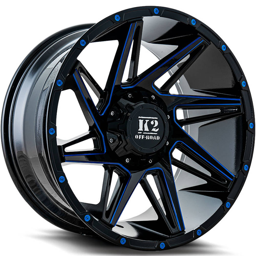 K2 Offroad Torque Black Blue Milled Wheel