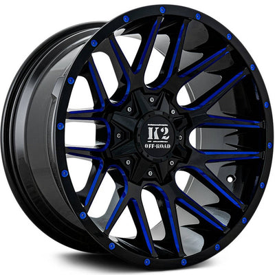 K2 Offroad Venom Black Blue Milled Wheel