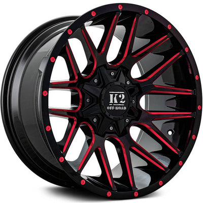 K2 Offroad Venom Black Red Milled Wheel