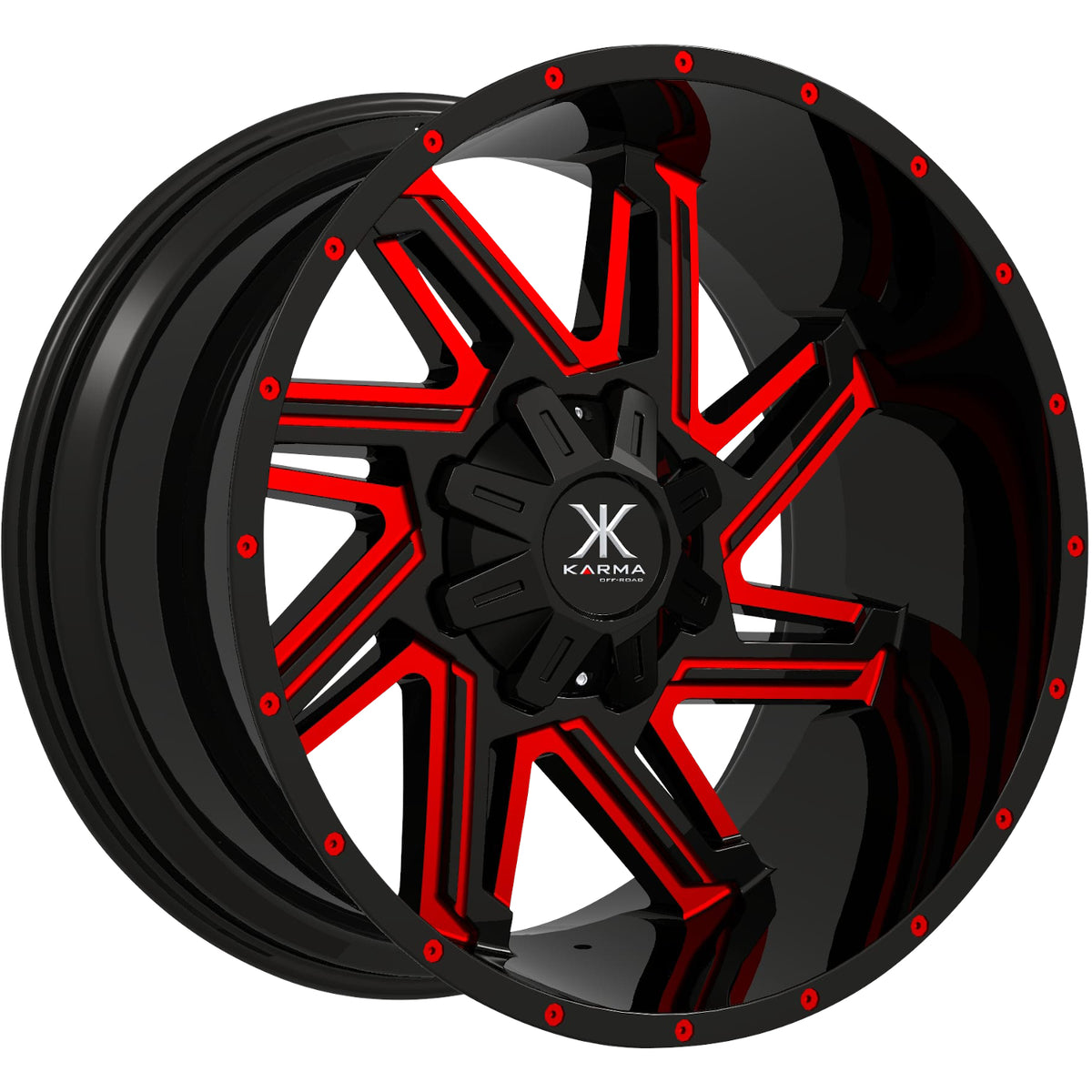 Karma Offroad K29 Black Red Milled Wheel