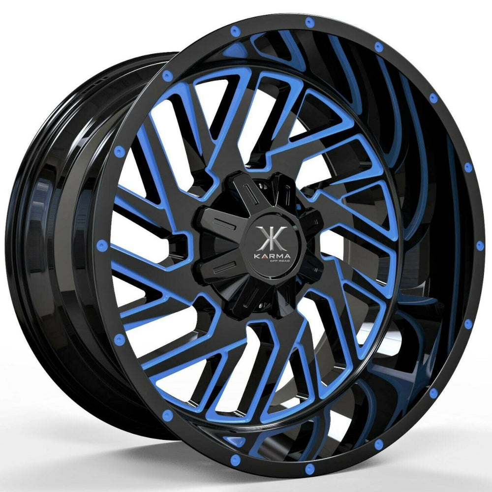 Karma Offroad K33 Black Blue Milled Wheel