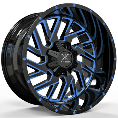 Karma Offroad K33 Black Blue Milled Wheel