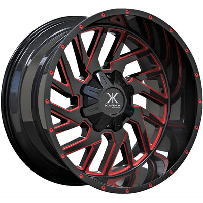 Karma Offroad K33 Black Red Milled Wheel
