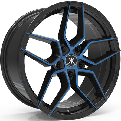 Karma Racing KR-100 Black Blue Machined Wheel