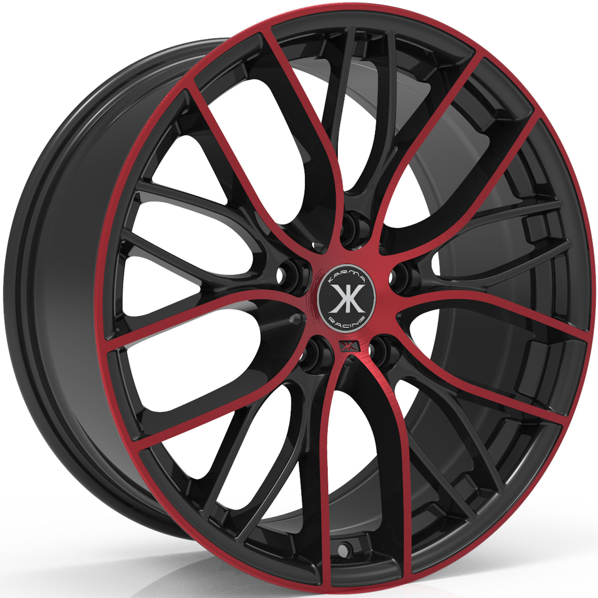 Karma Racing KR-102 Black Red Machined Wheel