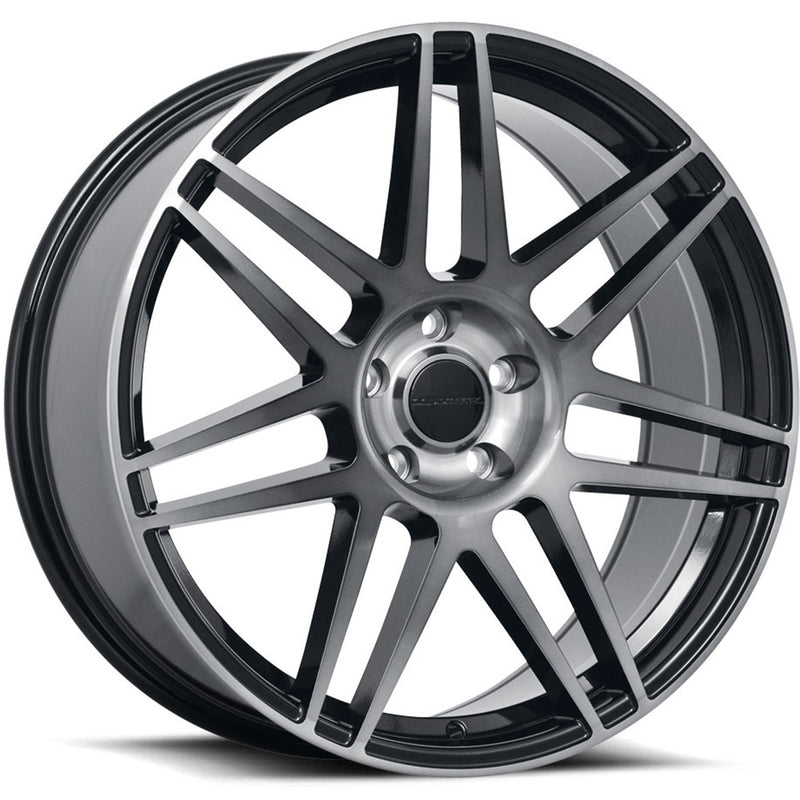 Liquid Metal Carbon 17x7.5 +40mm Gloss Black with Machined Spoke Faces ...