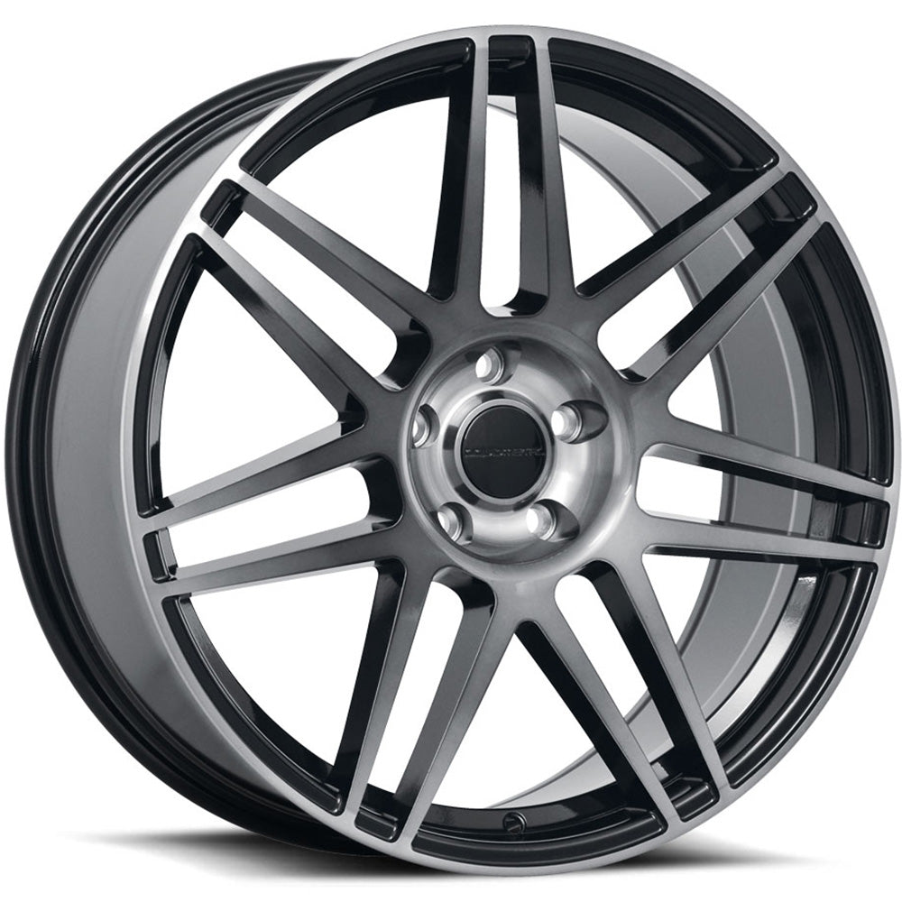 Liquid Metal Carbon Black Machined Wheel