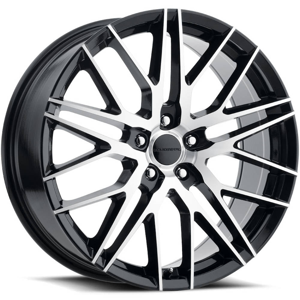 Liquid Metal Fin Black Machined Wheel