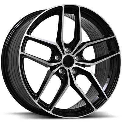 Liquid Metal Rotary Black Machined Wheel