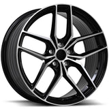 Liquid Metal Rotary Black Machined Wheel