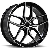 Liquid Metal Rotary Black Machined Wheel