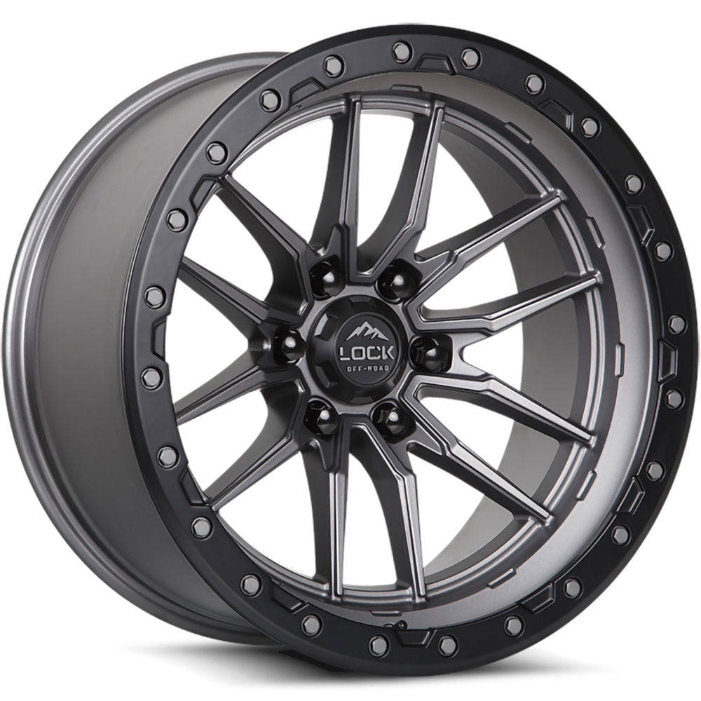Matte Gr Lock Offroad Wheels Krawler 20x9 +20 Gray