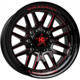 Luxxx HD LHD20 Black Red Milled Wheel