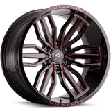 Luxxx HD LHD21 Black Red Milled Wheel