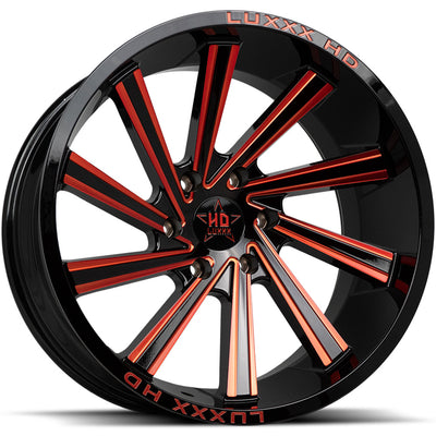Luxxx HD LHD22 Black Red Milled Wheel