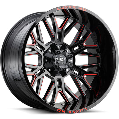 Luxxx HD LHD25 Black Red Milled Wheel