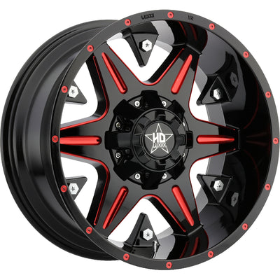 Luxxx HD LHD3 Black Red Milled Wheel