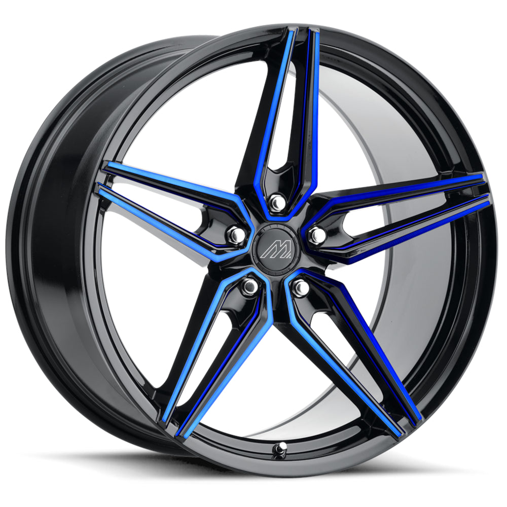 Mach MF2 Black Blue Milled Wheel