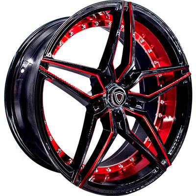 Marquee Luxury M3259 Black Red Milled Wheel