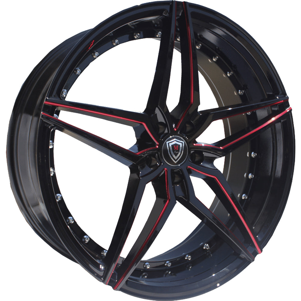 Marquee Luxury M3259 Black Red Milled Wheel