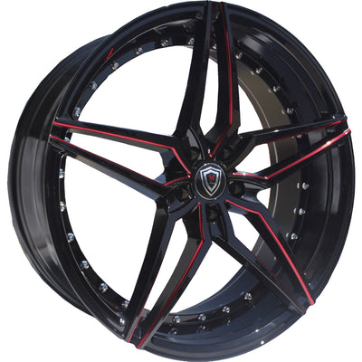 Marquee Luxury M3259 Black Red Milled Wheel