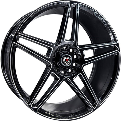 Marquee Luxury M3764 Black Milled Wheel