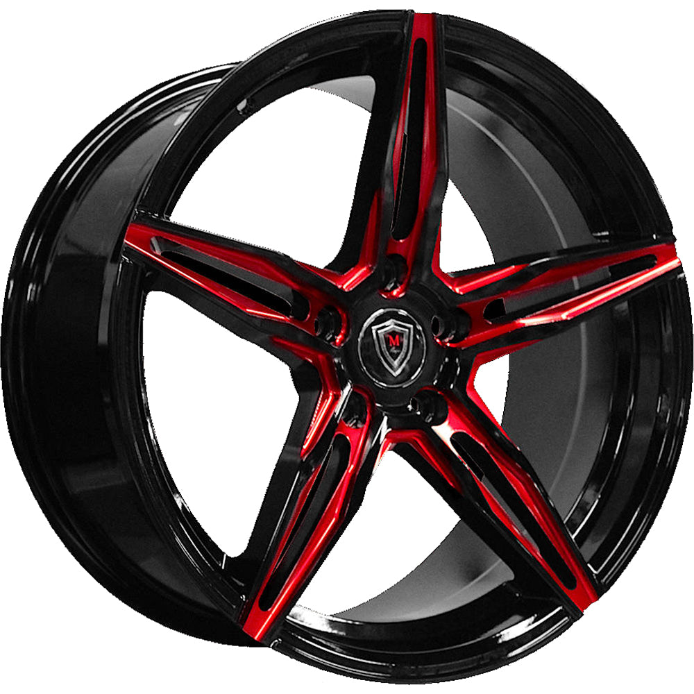 Marquee Luxury M8888 Black Red Milled Wheel