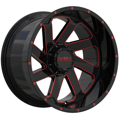 Massiv Offroad OR4 Black Red Milled Wheel