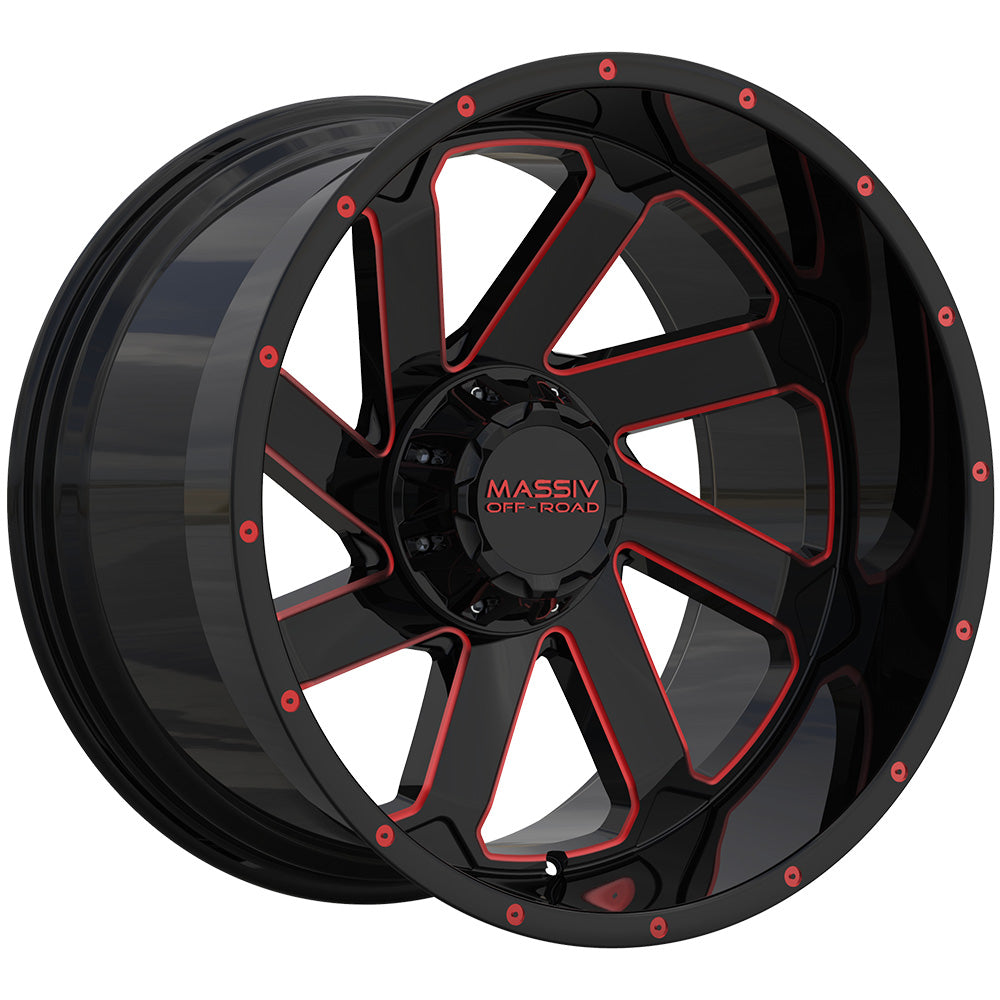 Massiv Offroad OR4 Black Red Milled Wheel