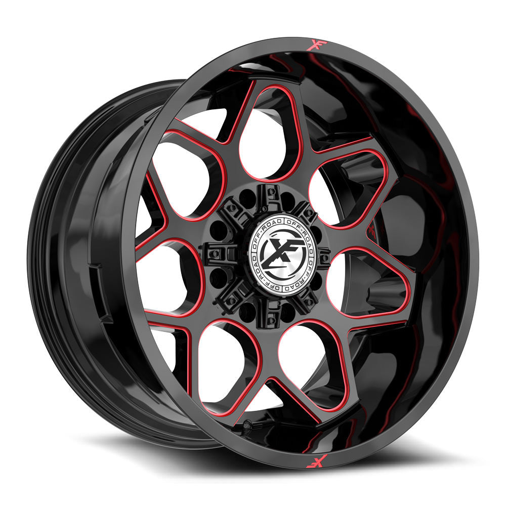 XF Off-Road XF-233 Black/Red Milled wheel