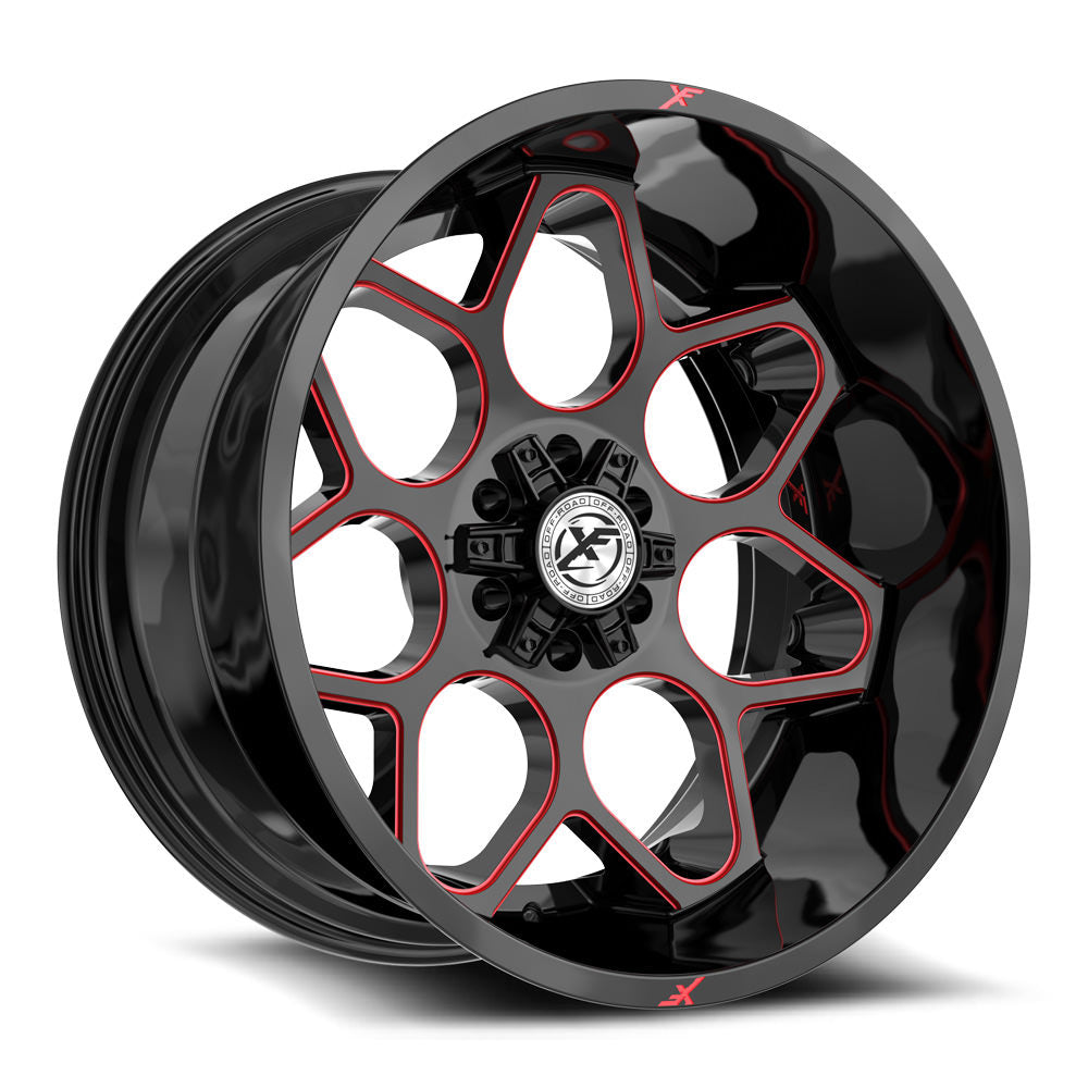 XF Off-Road XF-233 Black/Red Milled wheel