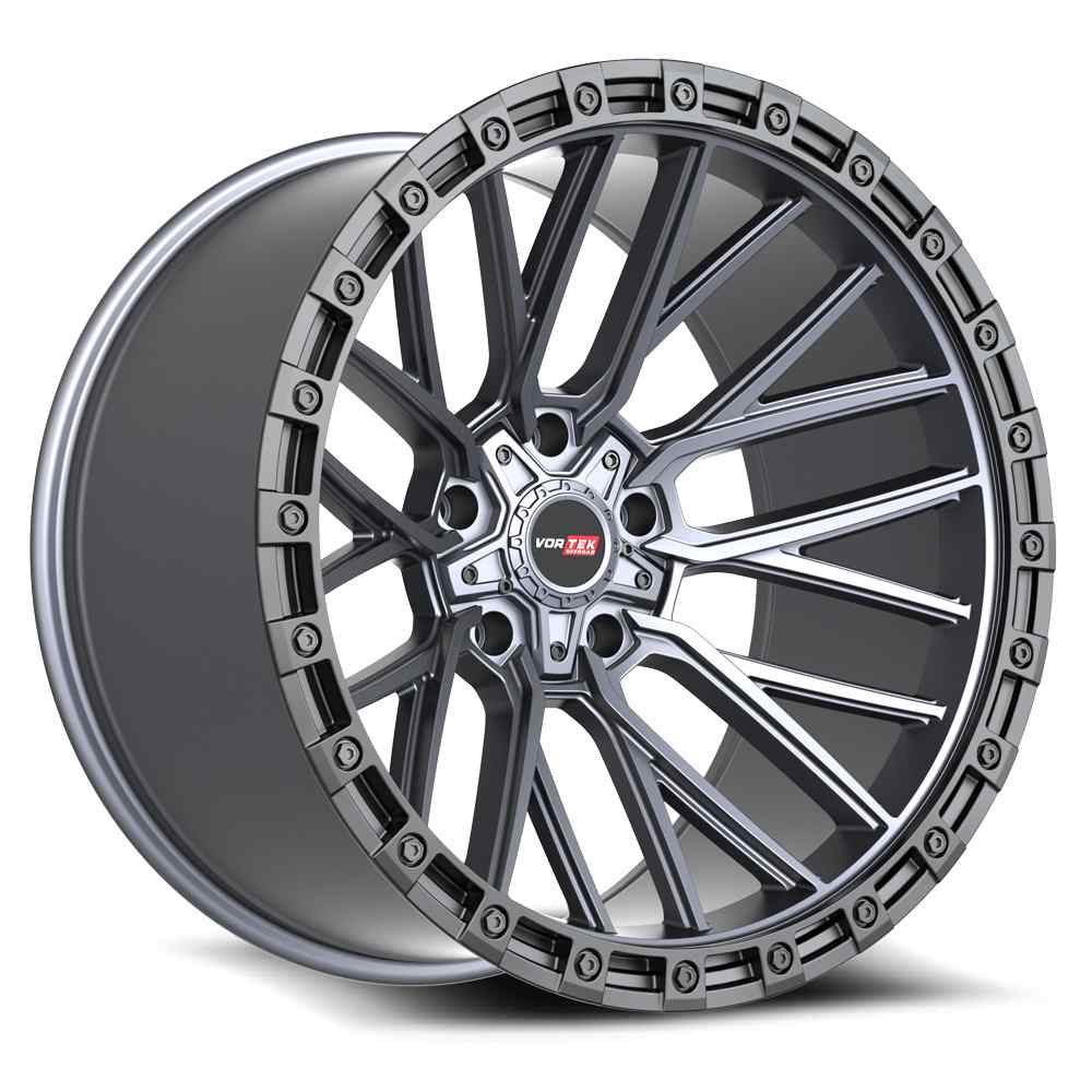 Vortek VRT-608 17x9 0 Matte Titanium with Black Bead Ring – TFS Wheels