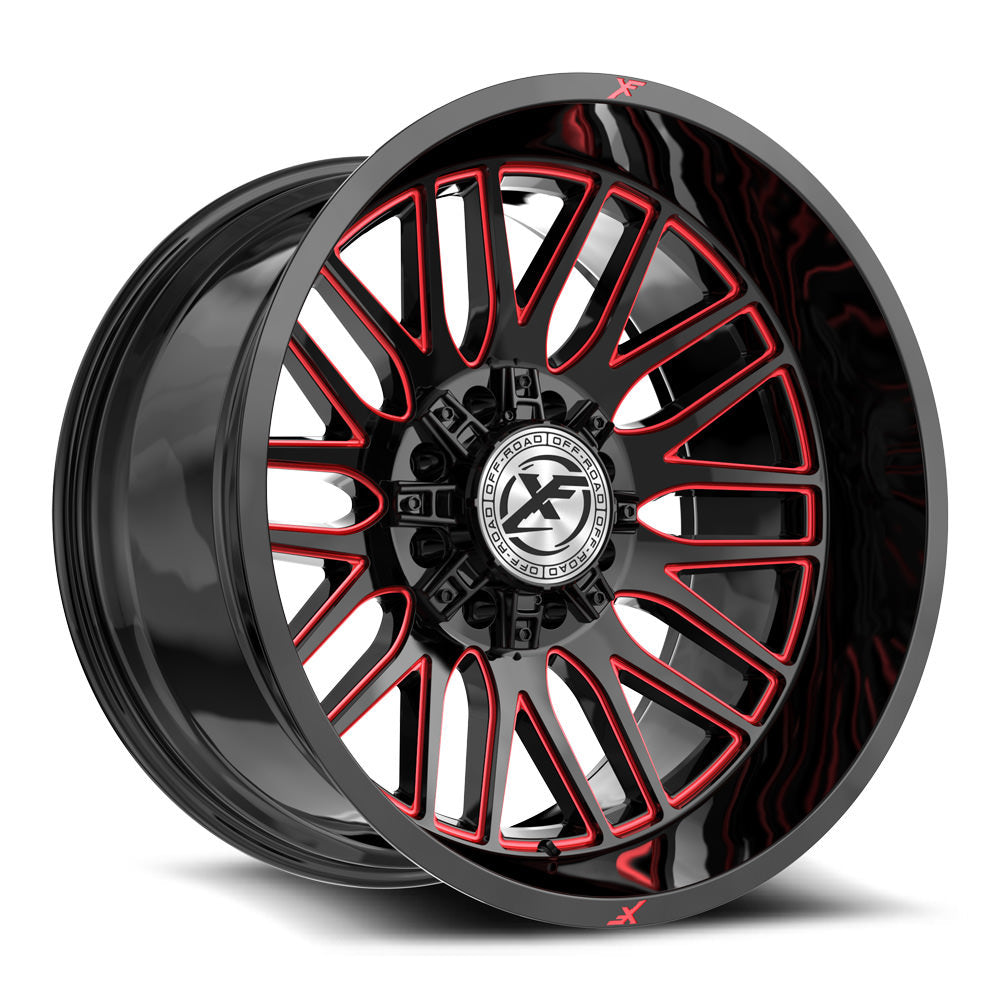 XF Off-Road XF-240 Black/Red Milled wheel