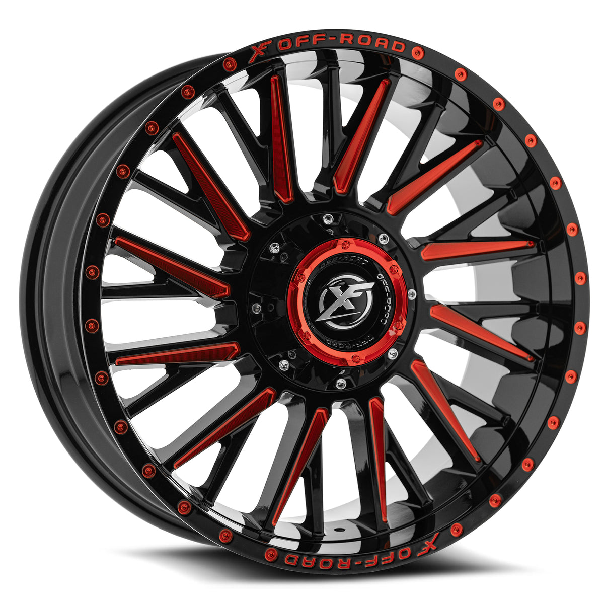 XF Off-Road XF-226 Black/Red Milled wheel