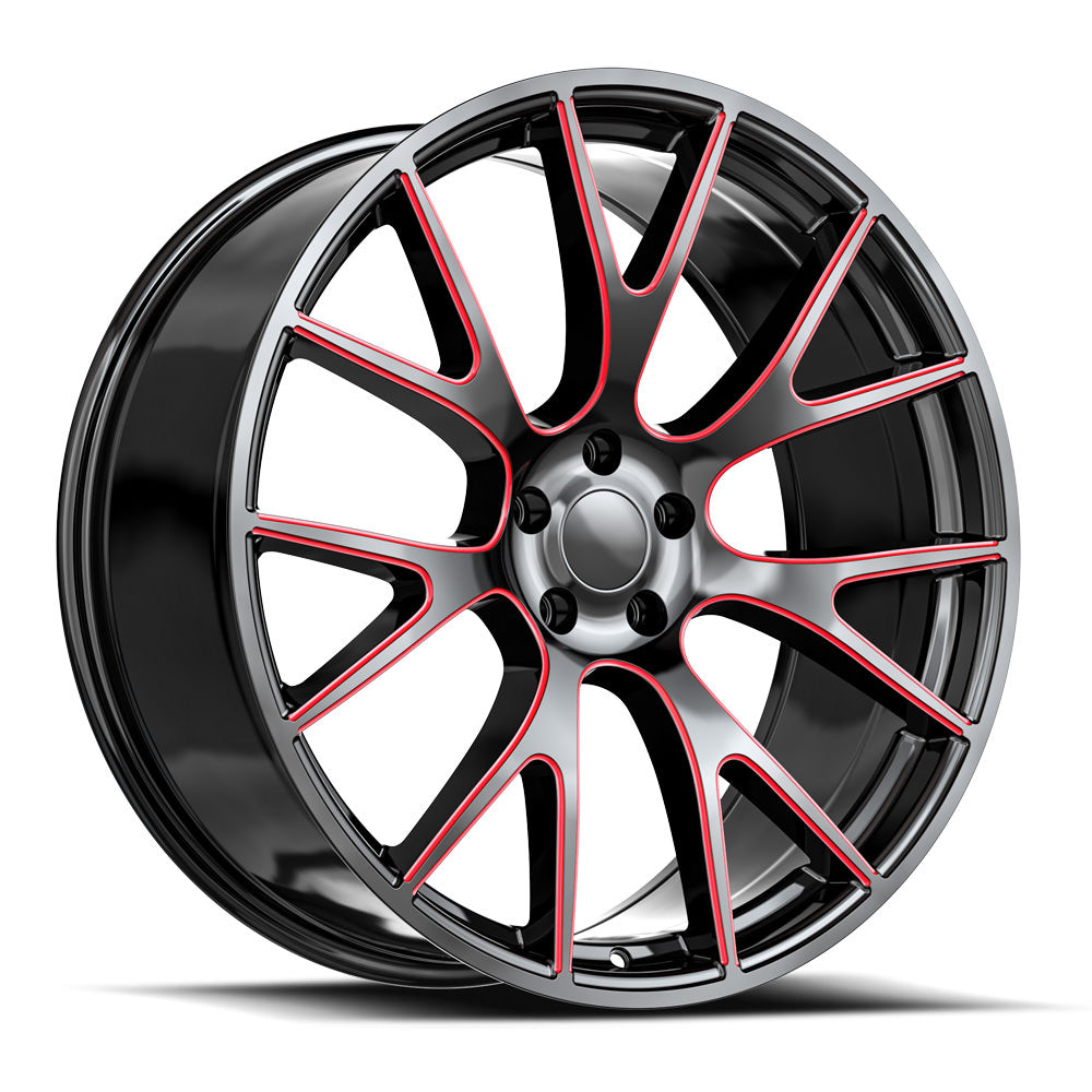 OE Revolution HC-1 Black/Red Milled wheel