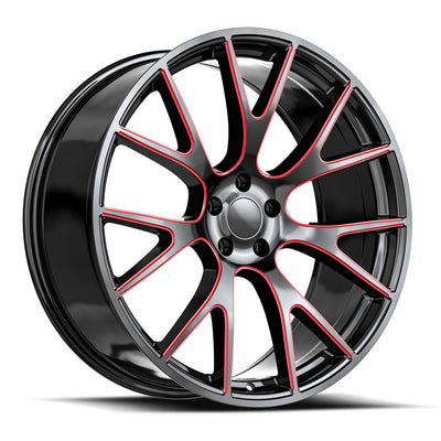 OE Revolution HC-1 Black/Red Milled wheel