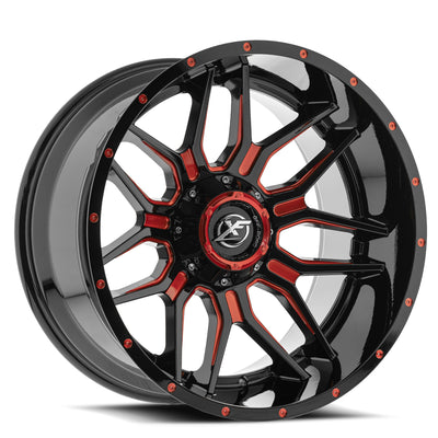 XF Off-Road XF-222 Black/Red Milled wheel